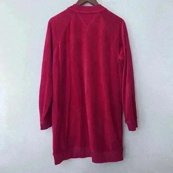 Tommy Hilfiger Womens Size Medium Red Soft Long Sleeve Sweatshirt Dress - Picture 6 of 7